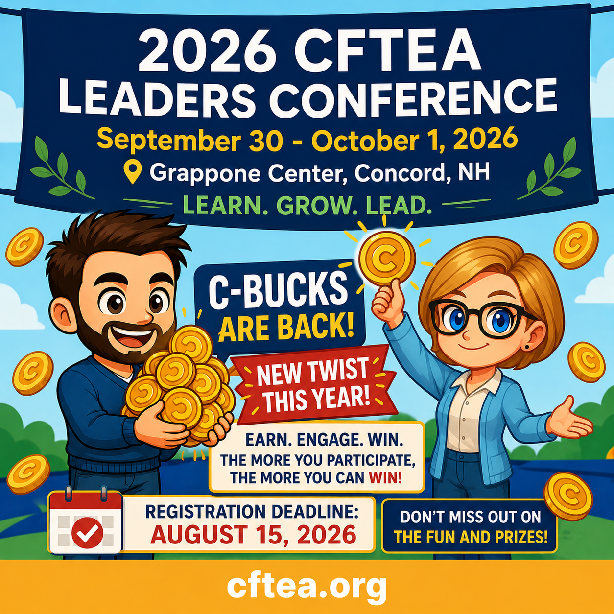 Wide promotional graphic for CFTEA's podcast, The Key to Your Next Step. On the left, bold navy, gold, and white text reads, "The Key to Your Next Step," with the tagline, "Real conversations. Practical ideas. Meaningful growth." The CFTEA 100 Years of Investing in You logo and a banner reading "With Andrew" appear below. On the right, Andrew stands against a deep blue background, smiling thoughtfully while holding a numbered ticket labeled "247" in one hand and a decorative gold genie lamp in the other, suggesting opportunity, curiosity, and the next step in a career journey. A gold footer spans the bottom with the website, cftea.org.